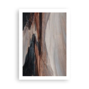 Affiche - Poster - Composition abstraite dans les tons de marron et de noir - 50x70cm - Une vallée tranquille - Décoration murale moderne pour le salon et la chambre ARTTOR