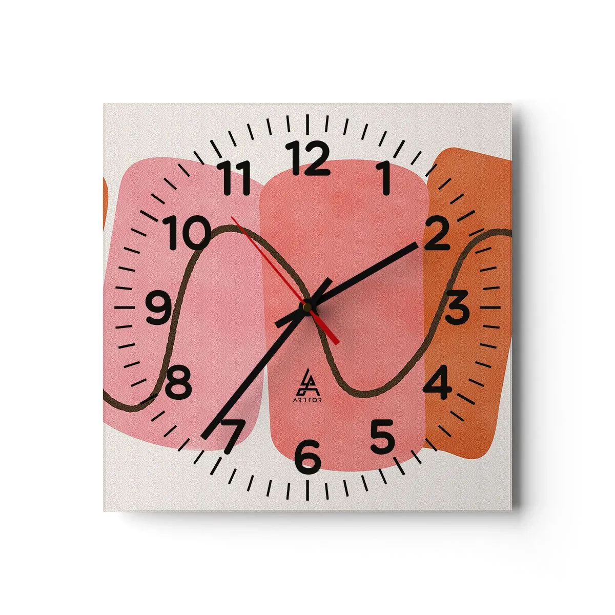 Horloge murale - Pendule murale - mouvement doux des formes - 40x40 cm