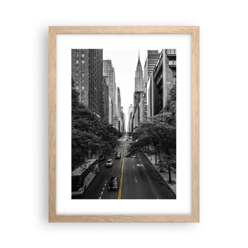 Affiche dans un chêne clair - Poster - Matin new-yorkais - 30x40 cm
