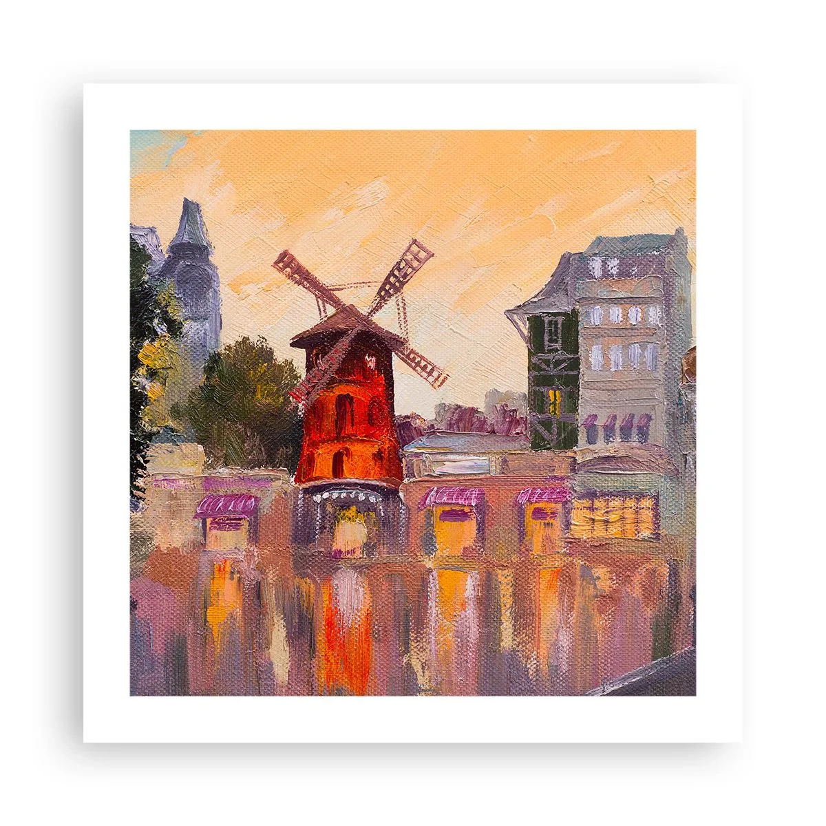 Affiche - Poster - Icones parisiennes – le Moulin rouge - 50x50 cm