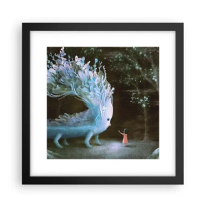 Affiche dans un cadre noir - Poster - Une rencontre fantastique - 30x30 cm