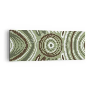 Impression sur toile - Image sur toile - Motifs abstraits dans les tons de vert et de marron - 140x50cm - Une explosion d'émotions - Décoration murale moderne pour le salon et la chambre ARTTOR