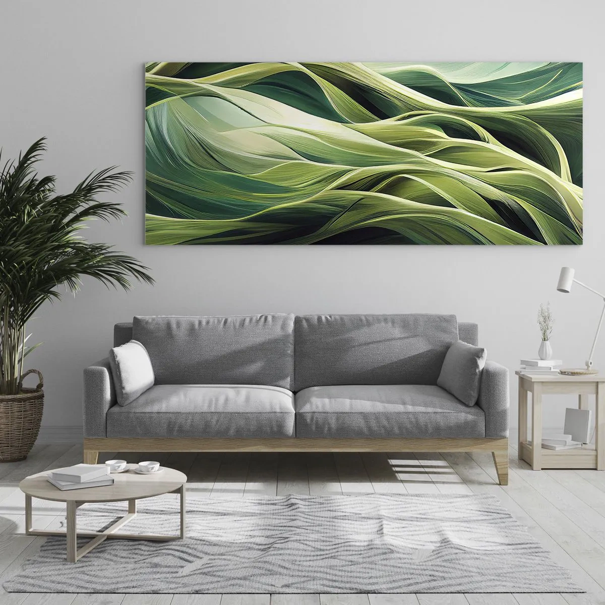 Impression sur verre - Image sur verre - Jeu de vert abstrait - 100x40 cm