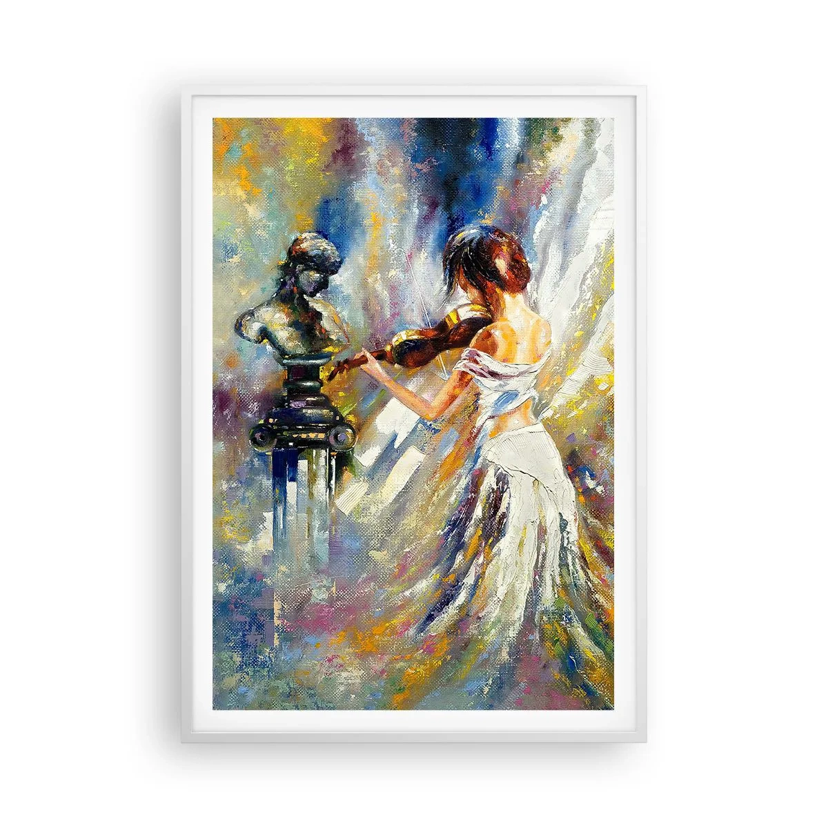 Affiche dans un cadre blanc - Poster - Revivre avec émotion - 70x100 cm