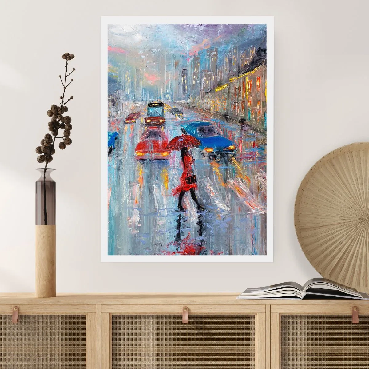 Affiche - Poster - Après-midi pluvieux en ville - 61x91 cm