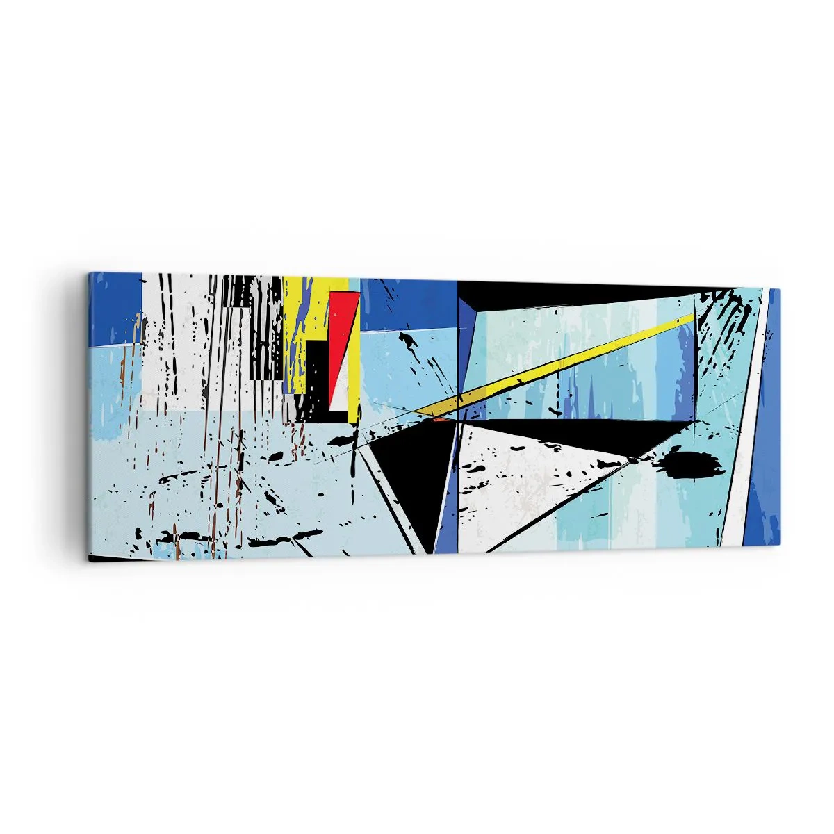 Impression sur toile - Image sur toile - Composition géométrique abstraite aux couleurs vives - 140x50cm - Regardez le monde sous un certain angle… - Décoration murale moderne pour le salon et la chambre ARTTOR