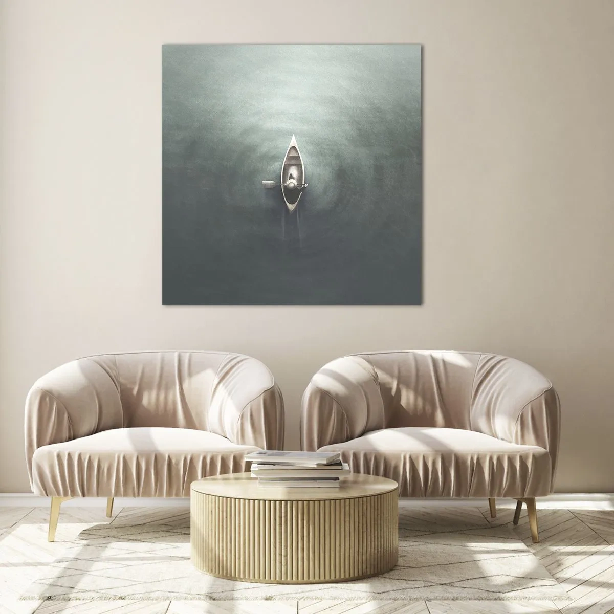 Impression sur verre - Image sur verre - À travers le lac de la lune - 70x70 cm