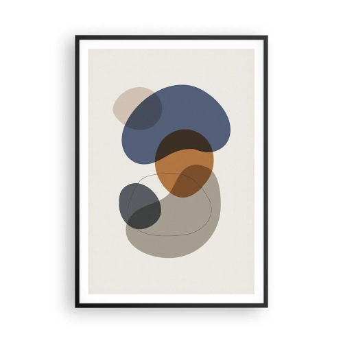 Affiche dans un cadre noir - Poster - Gouttes de couleur - 70x100 cm