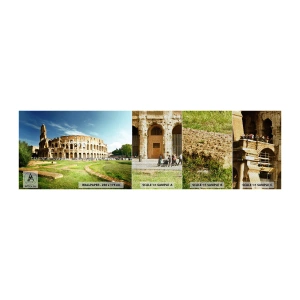 Échantillon de Papier Peint Premium Sand - On entend encore la détonation de l'arme - Colisée, Rome, Architecture - 100x30 cm