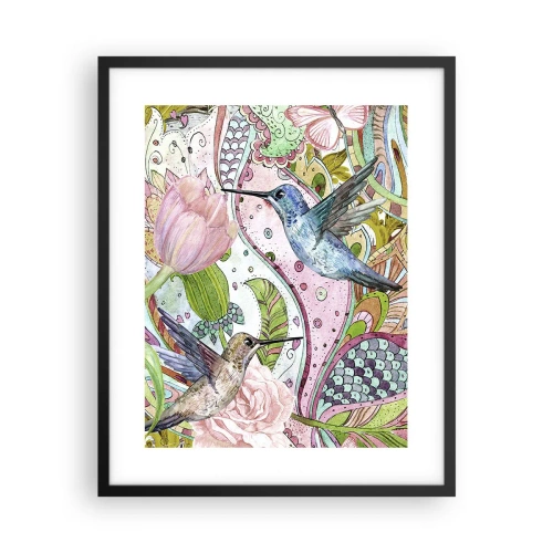 Affiche dans un cadre noir - Poster - Empêtré dans les vignes - 40x50 cm