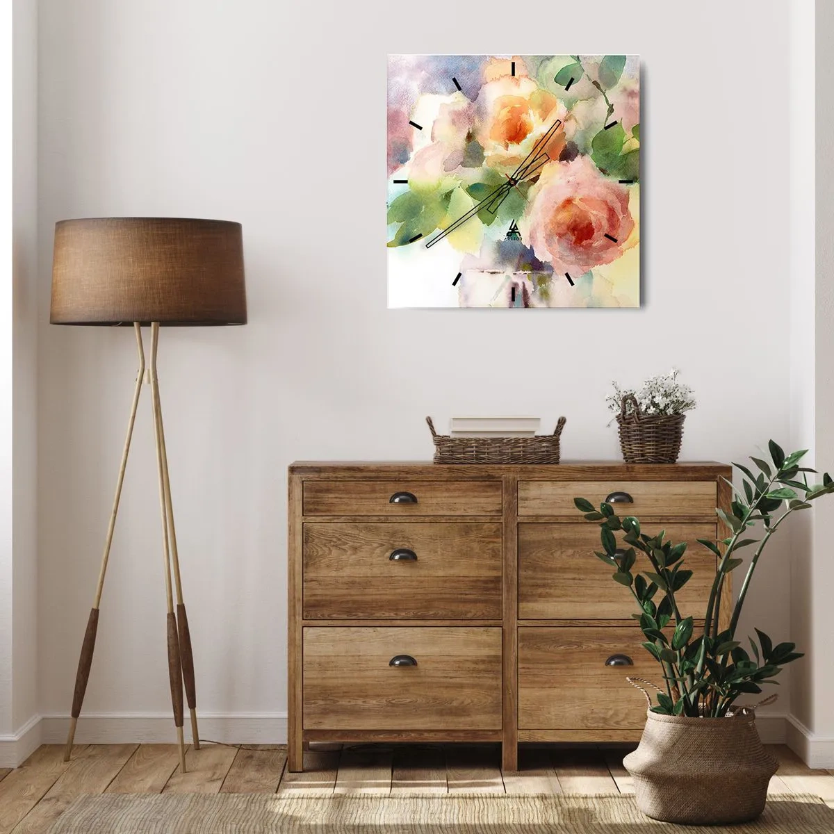 Horloge murale - Pendule murale - Délicat comme l'aquarelle - 30x30 cm