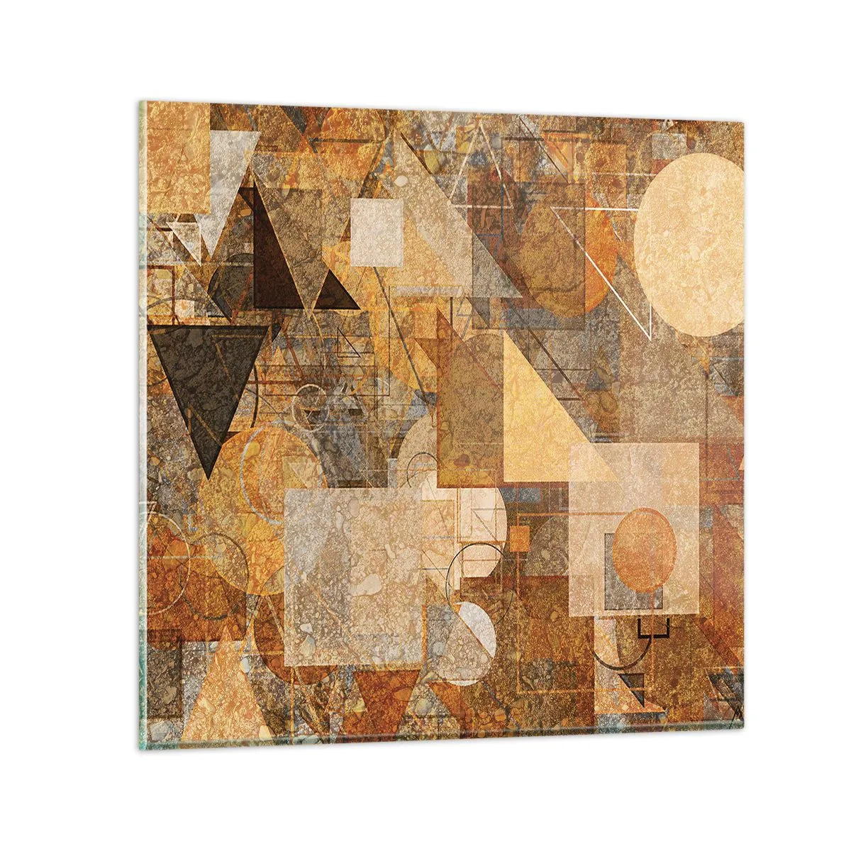 Impression sur verre - Image sur verre - Étude cubique de marron - 40x40 cm
