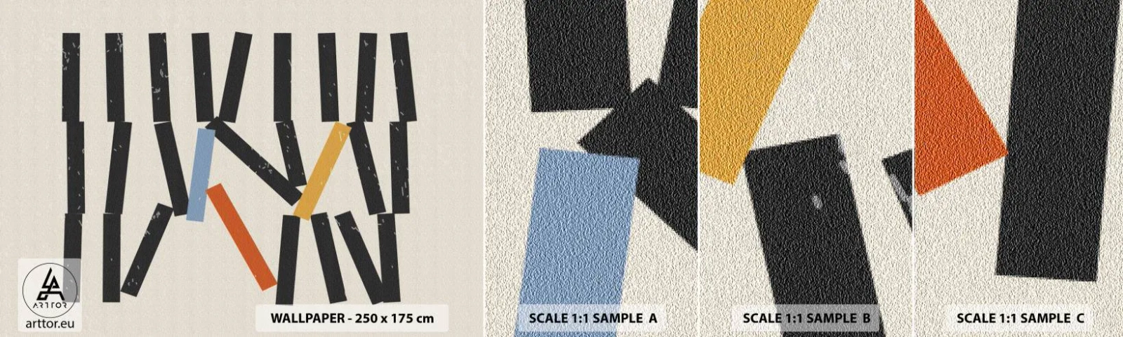 Échantillon De Papier Peint Standard Eco - Dominos – composition - Minimalisme, Hipster, Contemporain - 100x30 cm