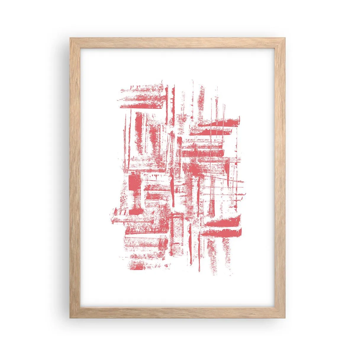 Affiche dans un chêne clair - Poster - La ville rouge - 30x40 cm