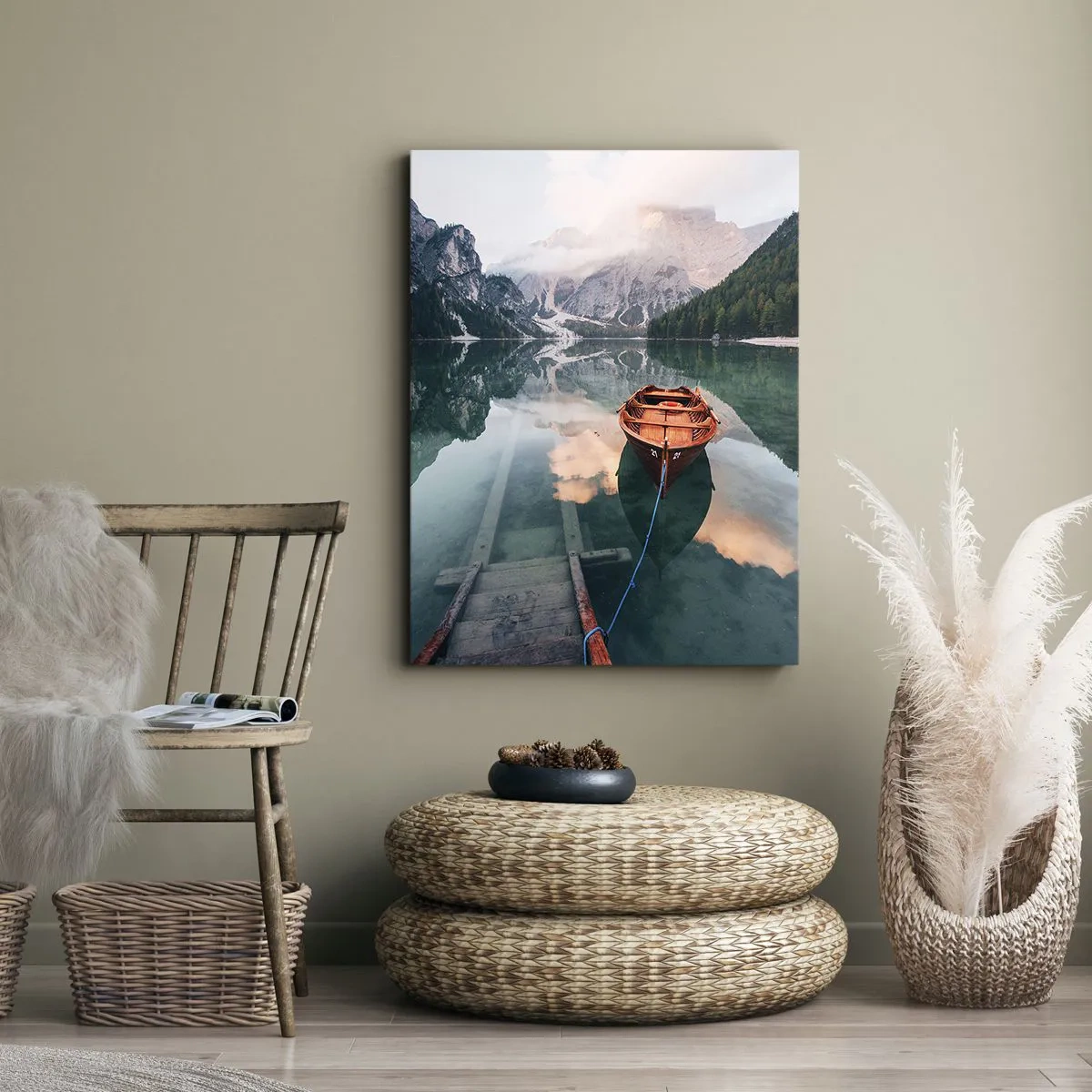 Impression sur toile - Image sur toile - Le rêve calme de la montagne - 70x100 cm