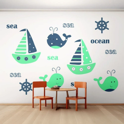 Papier Peint Photo Premium Sand - À travers les mers et les océans - Pour les enfants, Nautique, Voilier - 350x256 cm