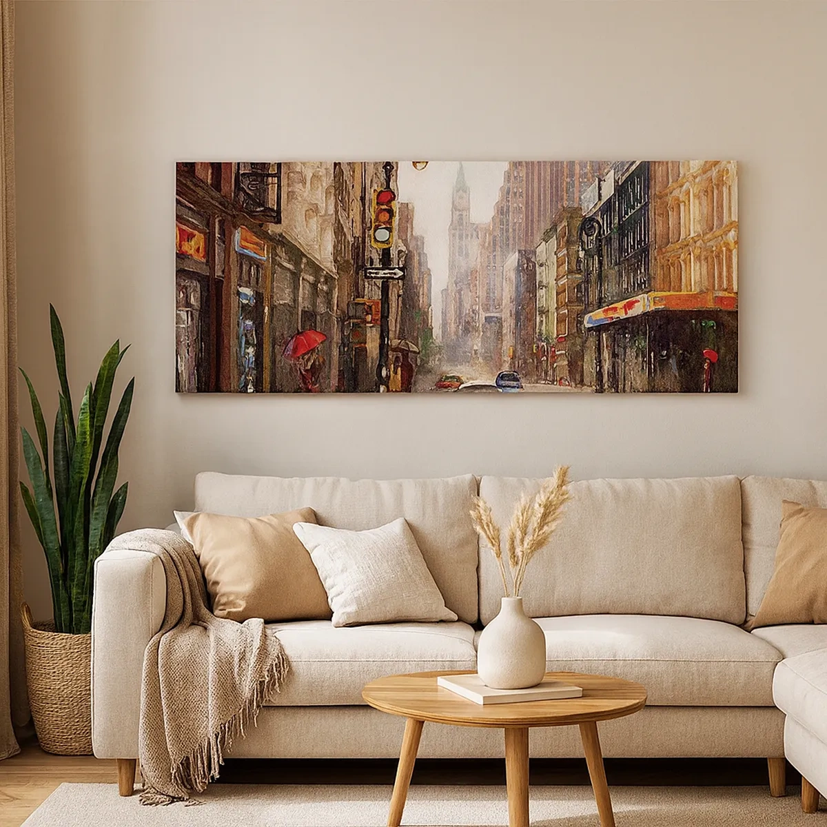 Impression sur toile - Image sur toile - New-Zork - coloré même sous la pluie - 30x30 cm