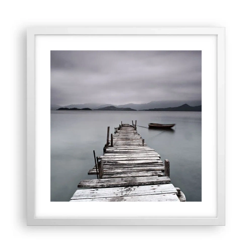 Affiche dans un cadre blanc - Poster - Tu peux partir demain - 40x40 cm