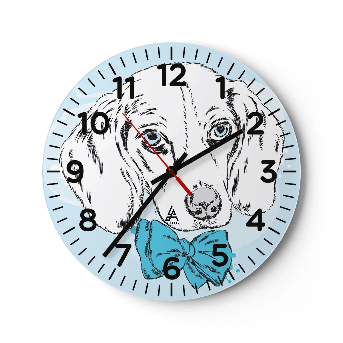 Horloge murale - Pendule murale - L'élégance du chien - 40x40 cm