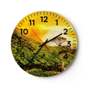 Horloge murale - Pendule murale - Un chemin sinueux, une pente verte - 30x30 cm