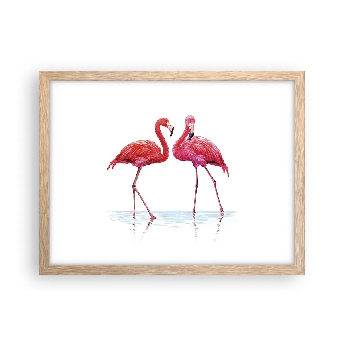 Affiche dans un chêne clair - Poster - Rendez-vous rose - 40x30 cm