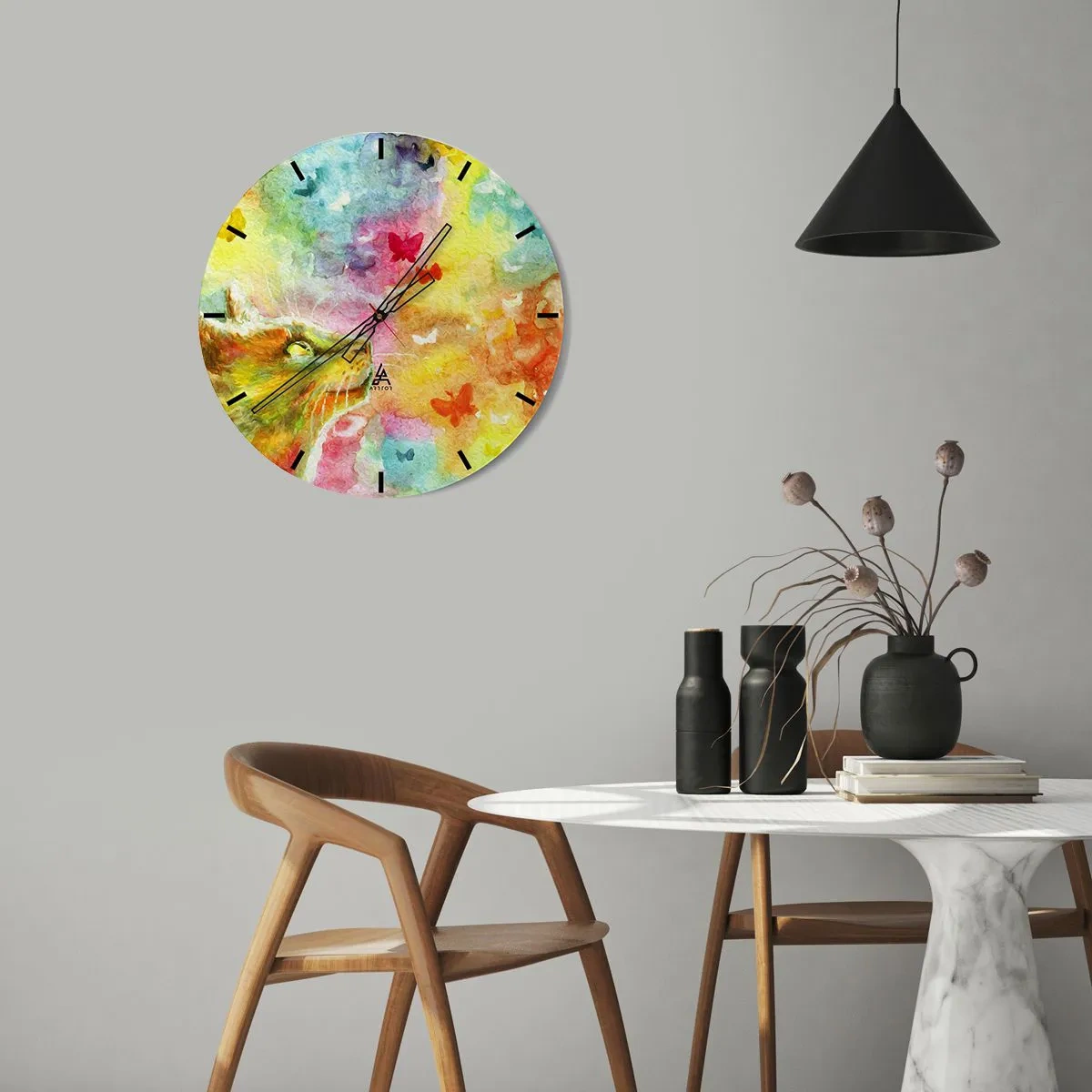 Horloge murale - Pendule murale - Bayou-bayou au paradis des chats - 40x40 cm