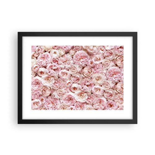 Affiche dans un cadre noir - Poster - Un lit de roses - 40x30 cm