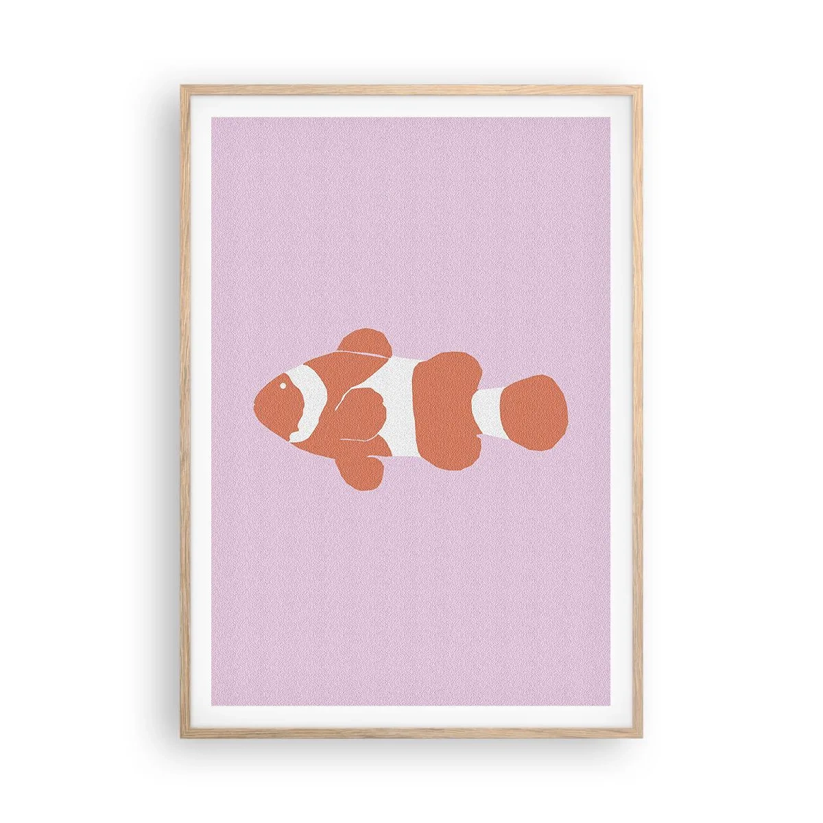 Affiche dans un chêne clair - Poster - En corail sur le visage et la queue - 70x100 cm