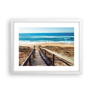 Affiche dans un cadre blanc - Poster - Cours! - 40x30 cm