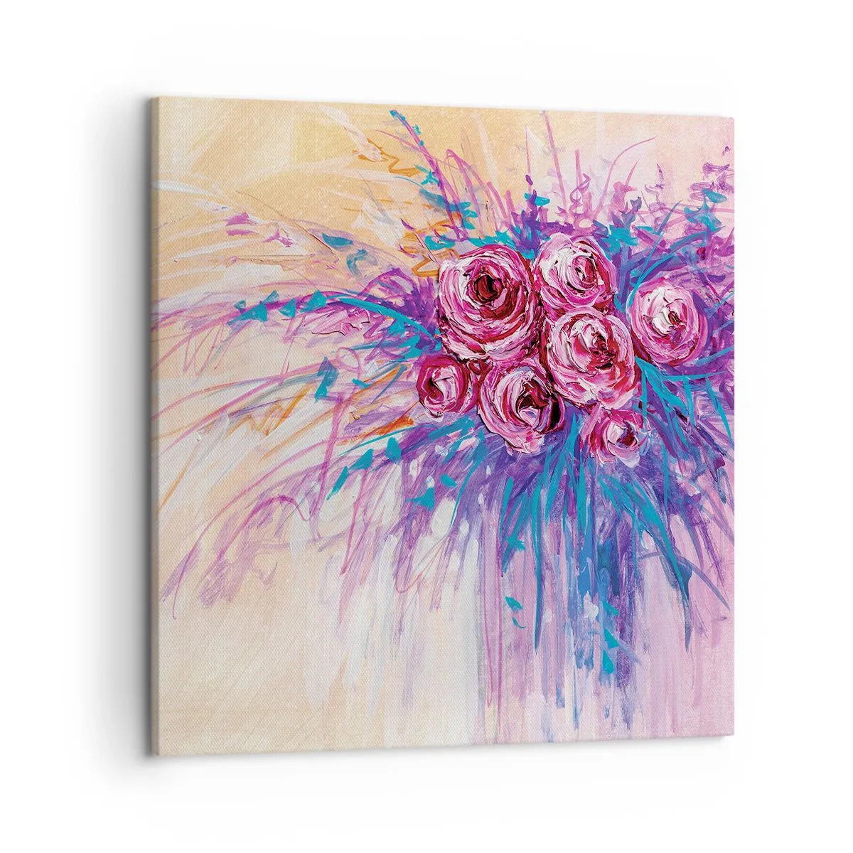 Impression sur toile - Image sur toile - Fontaine aux roses - 50x50 cm