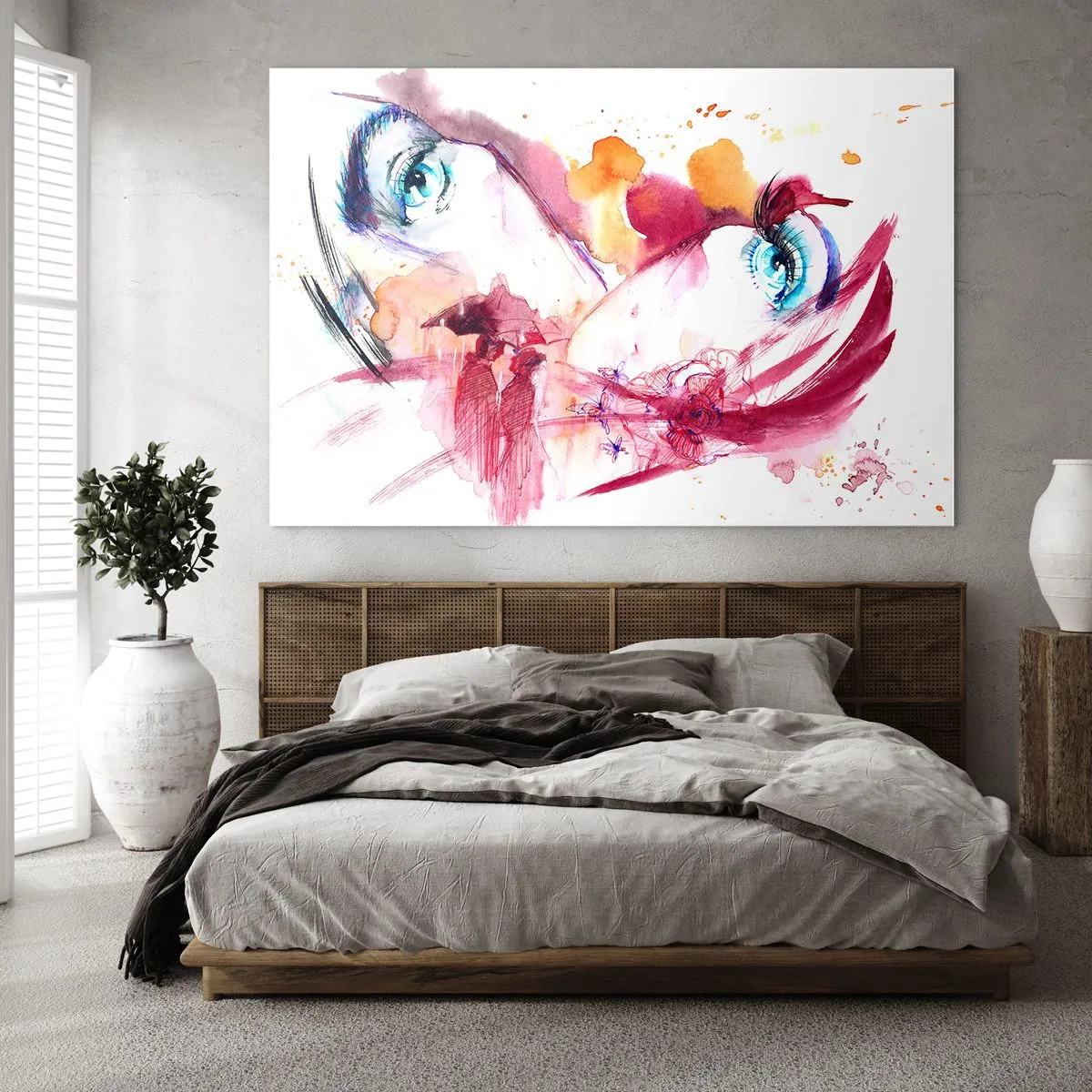 Impression sur verre - Image sur verre - Look abstrait avec des détails et des figures colorés - 70x50cm - Le monde prospère dans la proximité - Décoration murale moderne pour le salon et la chambre ARTTOR