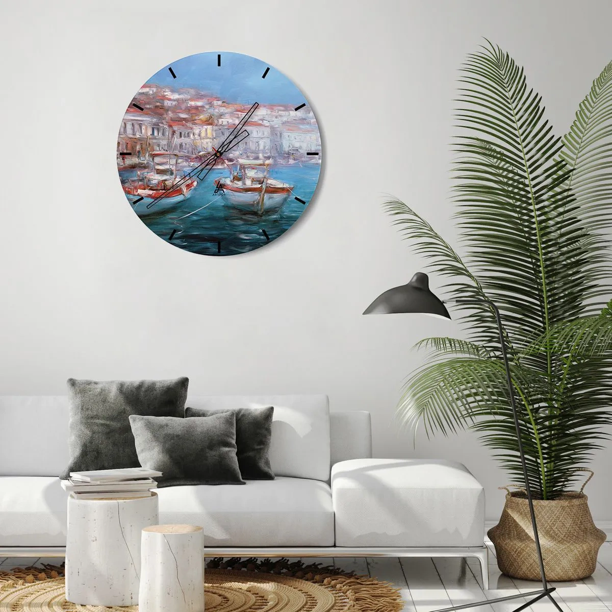 Horloge murale - Pendule murale - Baie italienne - 40x40 cm