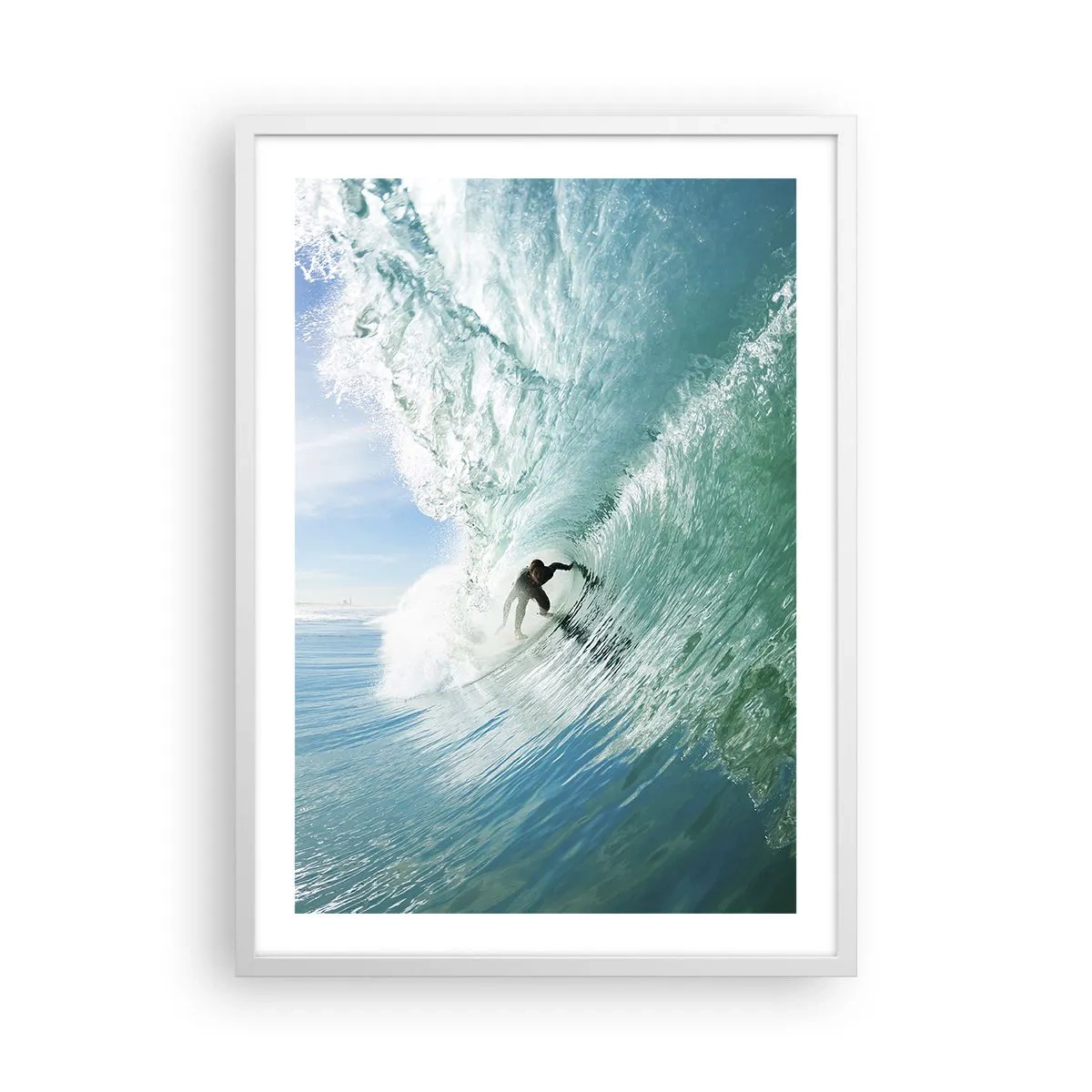 Affiche dans un cadre blanc - Poster - Toujours sur la vague - 50x70 cm