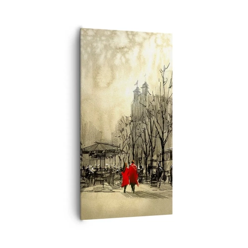 Impression sur toile - Image sur toile - Rendez-vous dans le brouillard de Londres - 65x120 cm