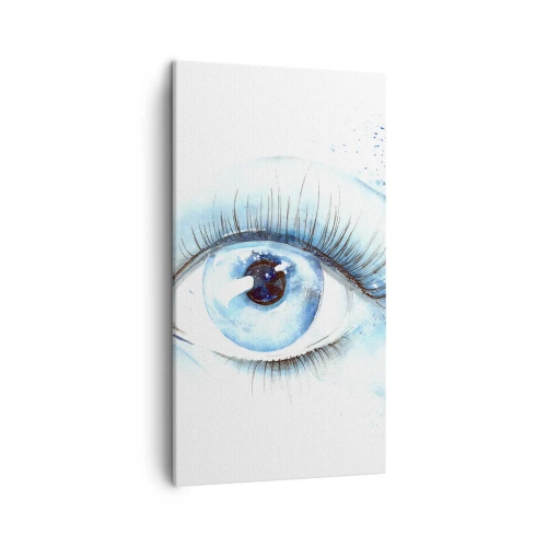 Impression sur toile - Image sur toile - Plongez-vous dans le bleu du regard - 45x80 cm