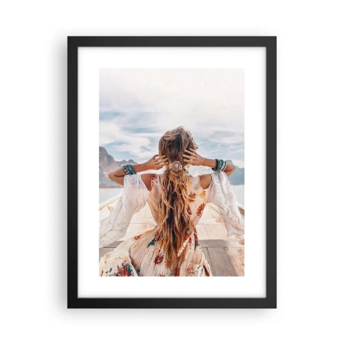 Affiche dans un cadre noir - Poster - En route vers le bonheur - 30x40 cm