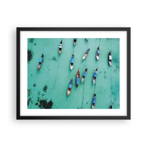 Affiche dans un cadre noir - Poster - Dans une attente jouyeuse - 50x40 cm