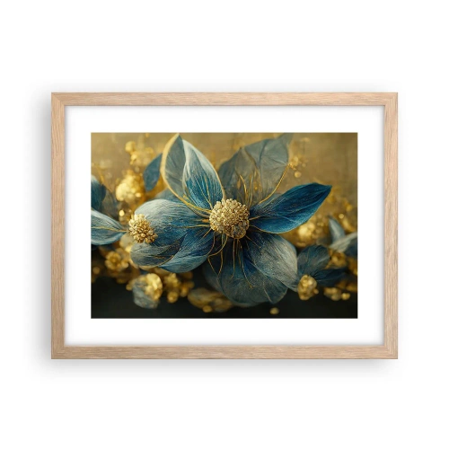 Affiche dans un chêne clair - Poster - Fleurir avec de l'or - 40x30 cm