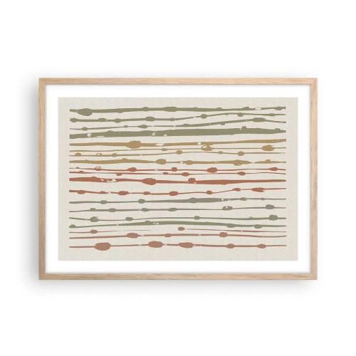 Affiche dans un chêne clair - Poster - Notation musicale des couleurs - 70x50 cm