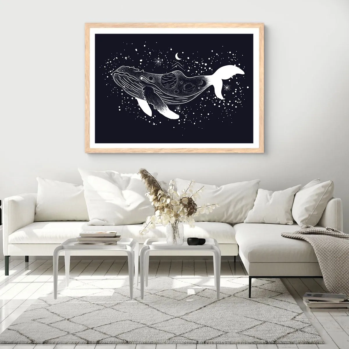 Affiche dans un chêne clair - Poster - Dans l'océan de l'univers - 50x40 cm