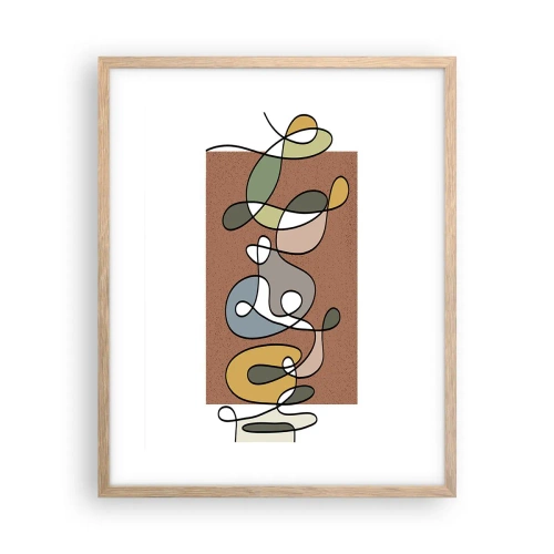 Affiche dans un chêne clair - Poster - Une abstraction qui mérite le sourire - 40x50 cm