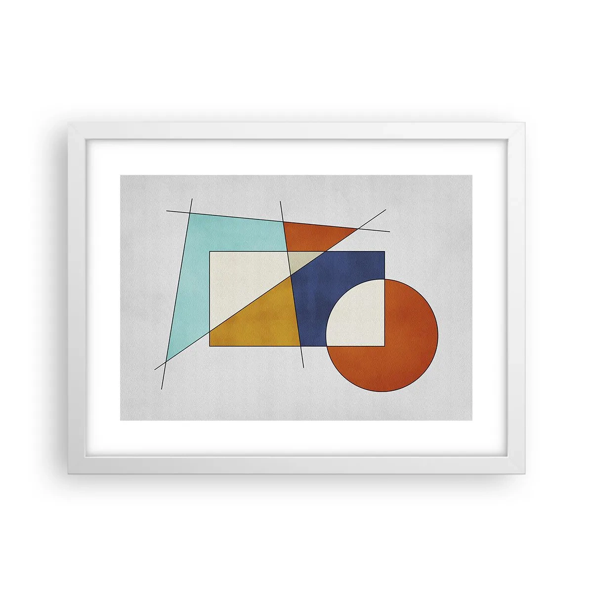 Affiche dans un cadre blanc - Poster - Abstraction : plaisir moderniste - 40x30 cm