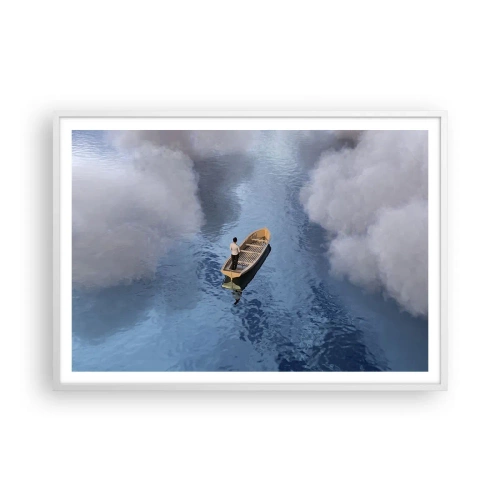 Affiche dans un cadre blanc - Poster - Vie – voyage – inconnu - 100x70 cm