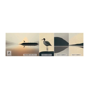 Échantillon de Papier Peint Premium Canvas - Le seigneur du lac - Oiseau, Paysage, Minimalisme - 100x30 cm