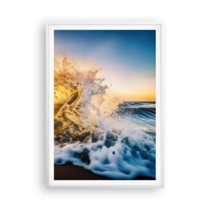 Affiche dans un cadre blanc - Poster - S'amuser dans le sable - 70x100 cm