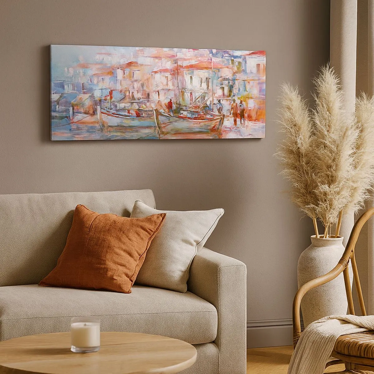 Impression sur toile - Image sur toile - Vacances pastelles - 100x40 cm