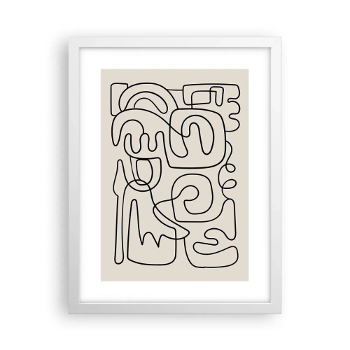 Affiche dans un cadre blanc - Poster - Suivez les indices - 30x40 cm