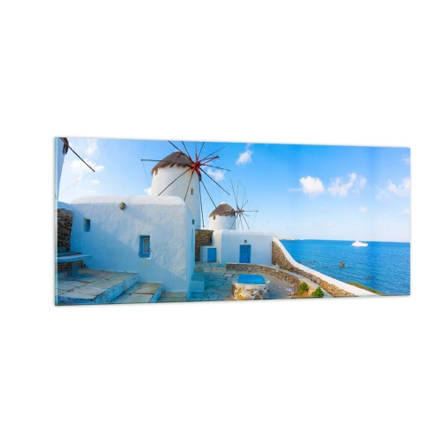 Impression sur verre - Image sur verre - Le vent bleu de la mer - 100x40 cm
