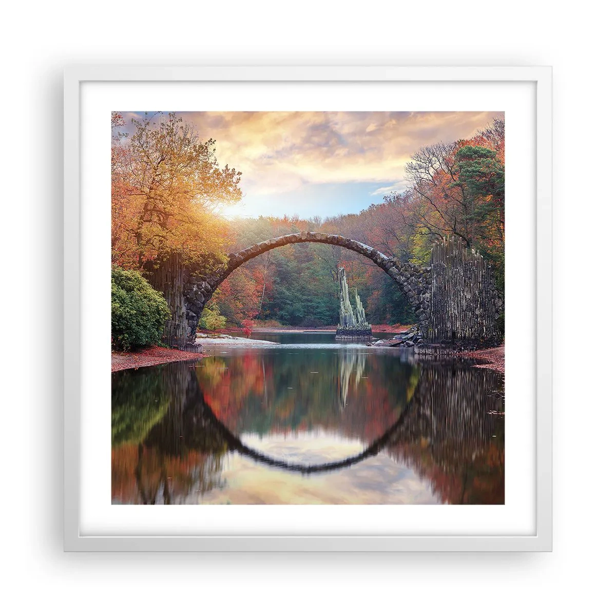 Affiche dans un cadre blanc - Poster - De l'autre cote du miroir - 50x50 cm