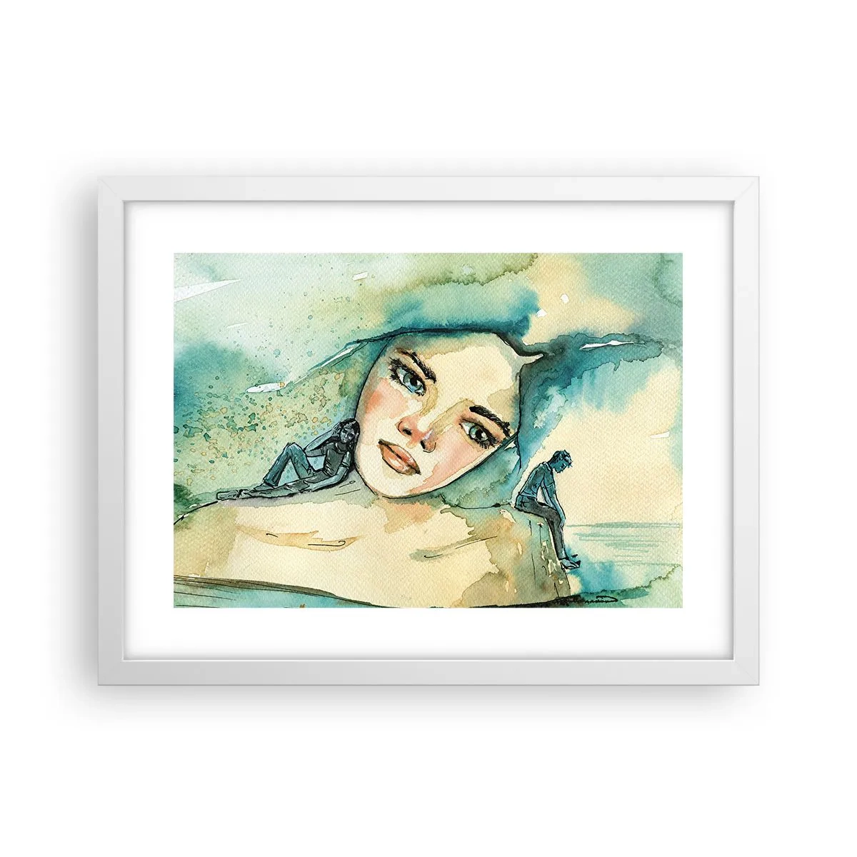 Affiche dans un cadre blanc - Poster - Suis-je bleu? - 40x30 cm